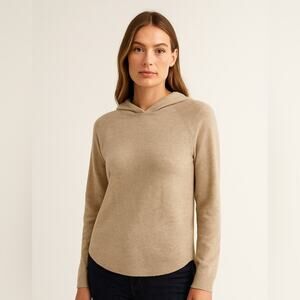 Theory Cashmere Curved Hem Hoodie M